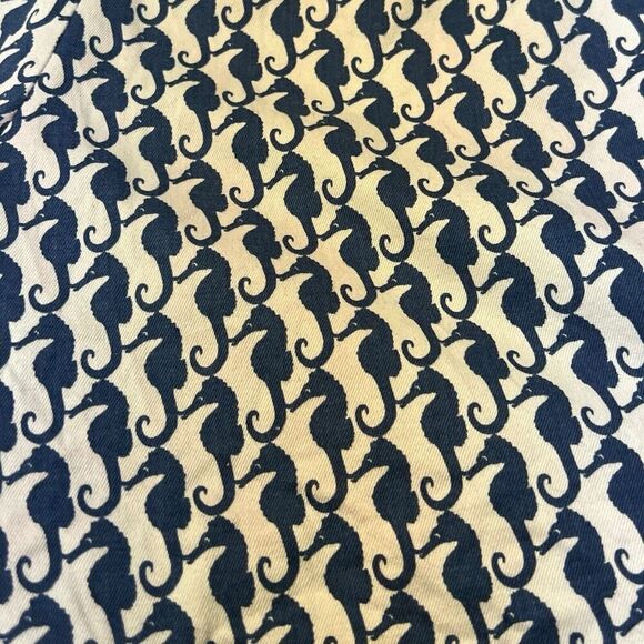 J.Crew Shorts Chino Stretch White Blue Seahorse All Over Print Coastal Nautical - Picture 7 of 8